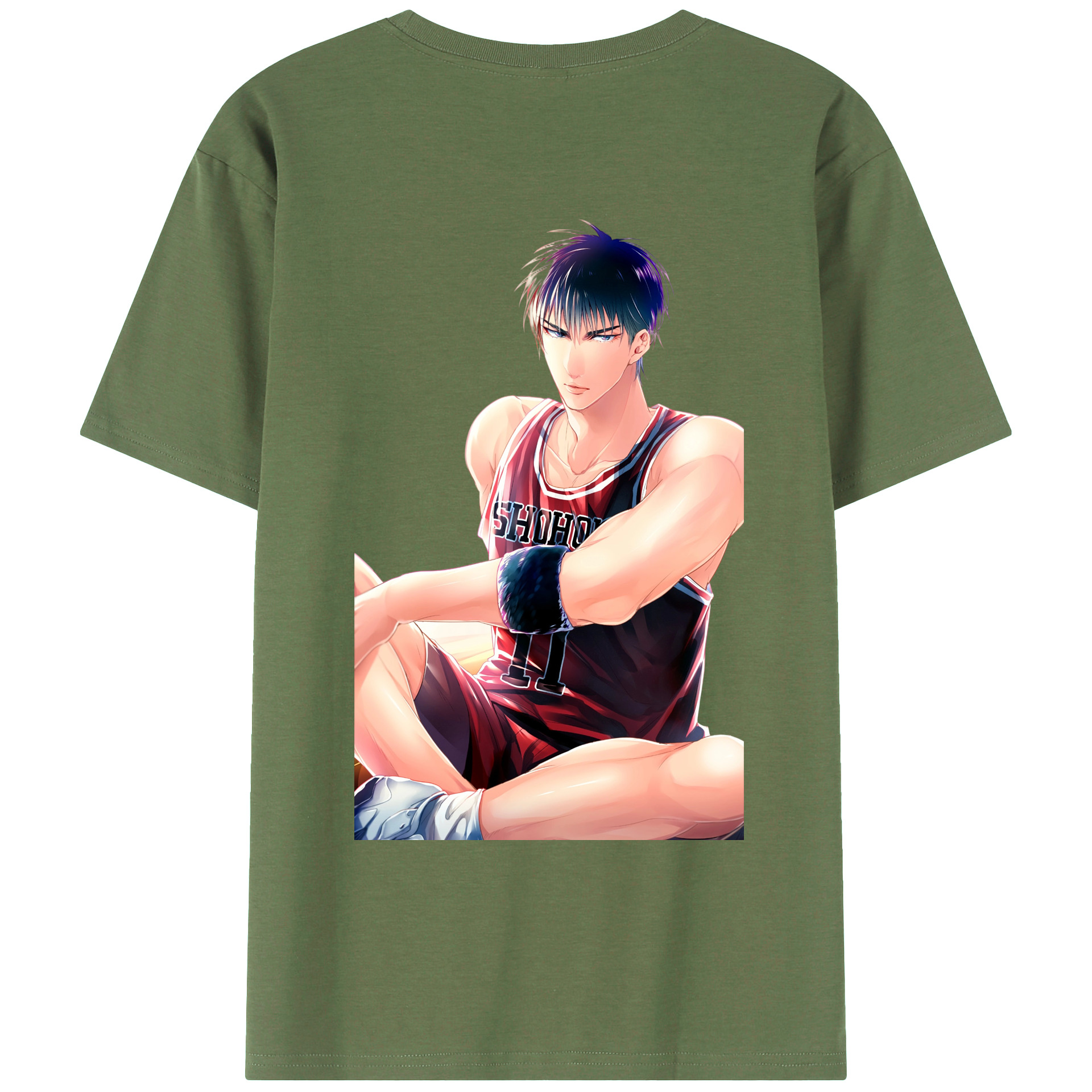 （画像用） SLAM DUNK／スラムダンク 綿100％ メンズ半袖Tシャツ（バックプリント） 通気性